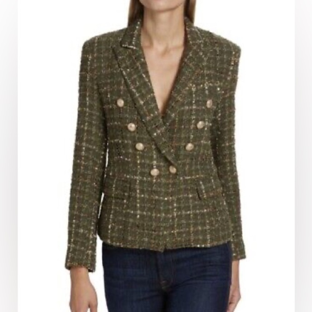 Generation Love Delilah Army Green Tweed Blazer